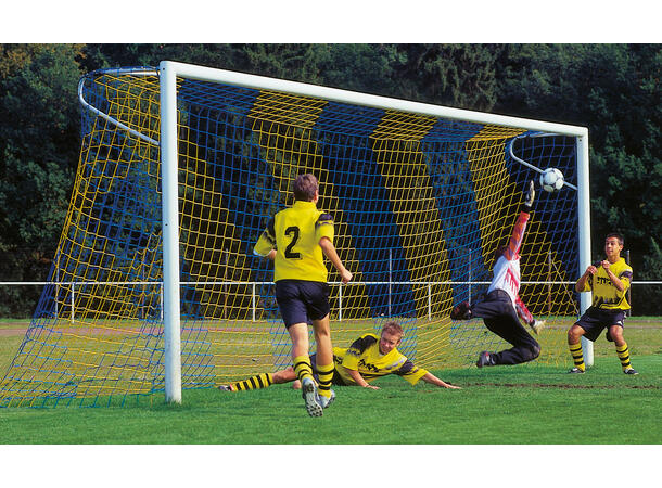 11'er nett fotballmål D: 0,9/2,0m Gult/Blått 120mm