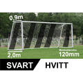 11'er nett fotballmål D: 0,9/2,0m Svart/Hvitt 120mm