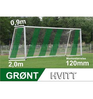 11'er nett fotballmål D: 0,9/2,0m Grønt/Hvitt 120mm