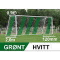 11'er nett fotballmål D: 0,9/2,0m Grønt/Hvitt 120mm