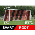 11'er nett fotballmål D: 0,9/2,0m Svart/Rødt 120mm