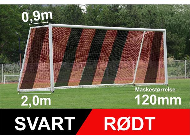 11'er nett fotballmål D: 0,9/2,0m Svart/Rødt 120mm