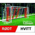 7'er nett fotballmål D: 0,9/2,0 m Rød/hvit 120 mm